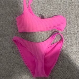 hot pink triangle bikini